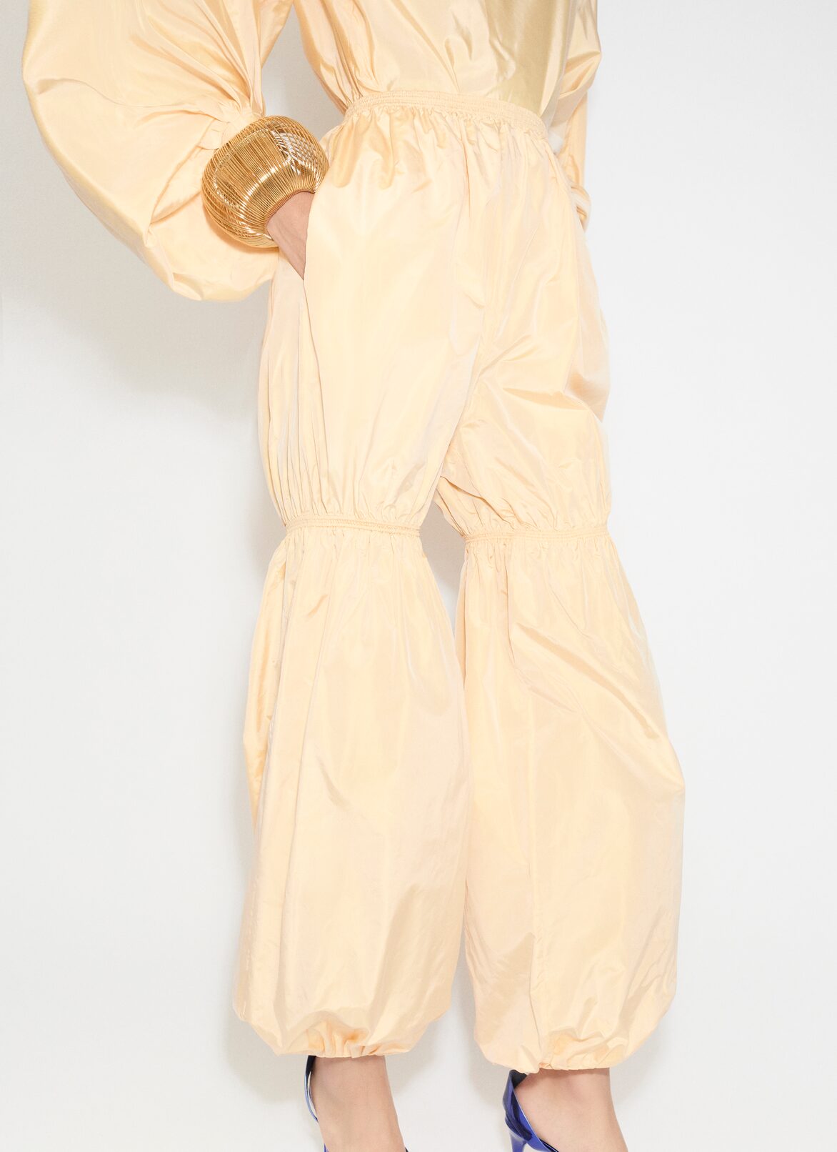 TAFFETA TRACK PANTS ALAÏA YELLOW TAFFETA TRACK PANTS